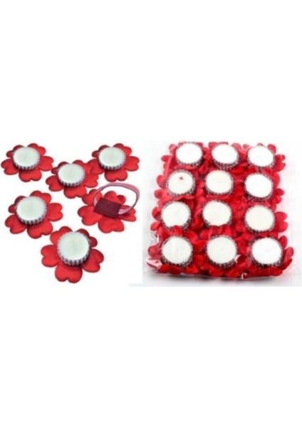 Kırmızı Yerli Kına Malzemeleri, El Mumları 24 Adet, Pembe Renkli, ve Şık fırsatları