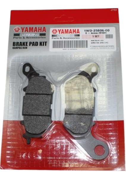 Arka Fren Balatası Orjinal 1WD-25806-00 Yamaha YZF-R25 2015-2025