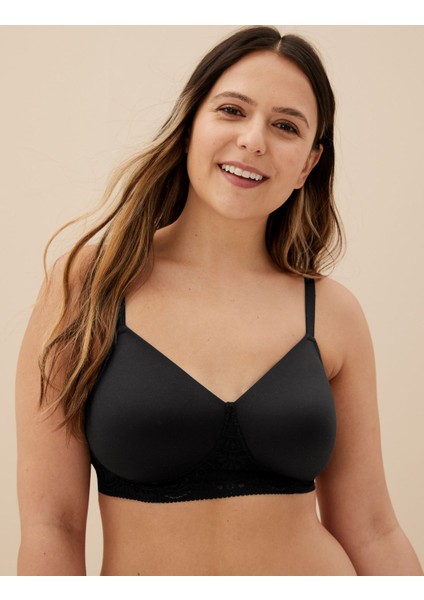 Body Soft: Dantel Detaylı Balensiz Pamuklu Ameliyat Sonrası Sütyeni