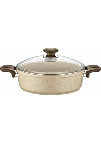 Bordo Granit Basık Tencere 20 Cm, Dayanıklı ve Şık Mutfak Gereci