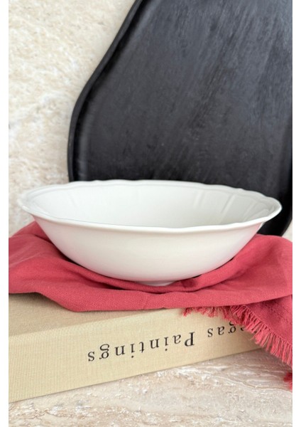 23 cm Porselen Derin Salata Kasesi, Şık Sunum ve Servis Için Ideal