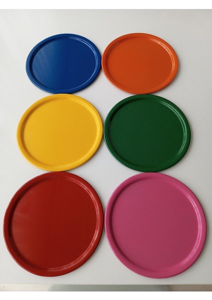 6'lı Renkli Tek Kişilik Sunum Tepsisi Seti modelleri