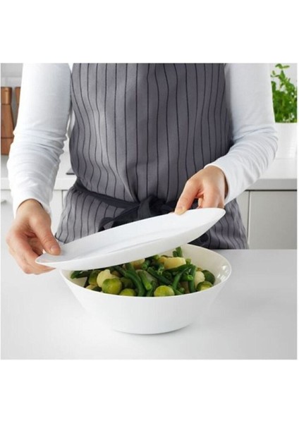 2 Adet Büyük 23 cm Beyaz Mutfak Kase Salata Kasesi, Yükseklik 7 cm fiyatları