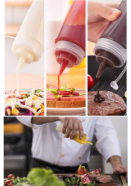 Pratik 2 Adet Renkli Kapaklı Yağ ve Sos Şişesi 700 ml Set