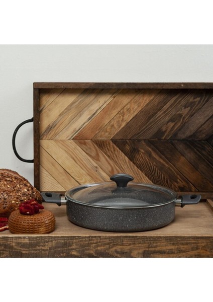 28 cm Granit Karnıyarık Tencere, Dayanıklı ve Şık Pişirme Gereci