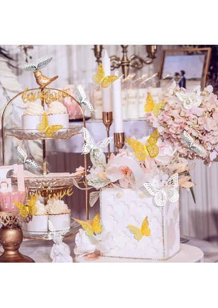 Çok Renkli 3D Kelebek Duvar Süsü, Doğum Günü ve Parti Dekoru modelleri