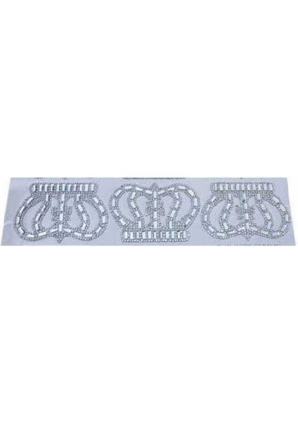 Renkli 8x5,5cm Hot-Fix Taç Orta Ütü ile Yapışan 3'lü Set fiyatları