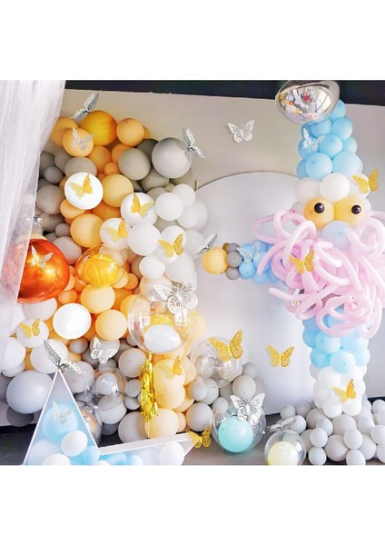 Çok Renkli 3D Kelebek Duvar Süsü, Doğum Günü ve Parti Dekoru fırsatları