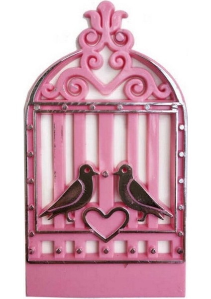 25 Adet Pembe Kalpli Plastik Kuş Kafesi Seti, Şık ve Renkli Tasarım