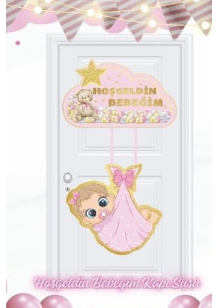 Pembe Karton Kapı Süsü, Hoş Karşılamanın Tatlı ve Şık Yolu
