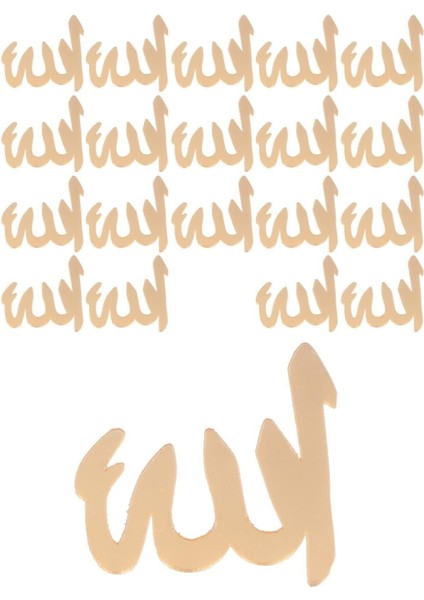 20 Adet Renkli Pleksi Harf Seti, 4cm, Gold ve Yeşil, Karışık Tasarım