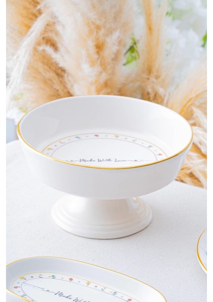 Renkli Ayaklı Sunum Kase 23.5 Cm, Şık ve Kullanışlı Tasarım