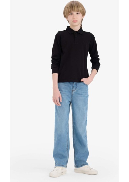Erkek Çocuk Polo Yaka Pike Uzun Kollu Okul Tişörtü L0288A625AU fiyatları