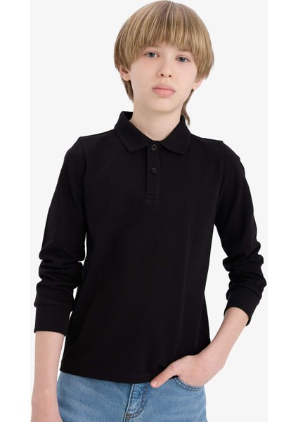 Erkek Çocuk Polo Yaka Pike Uzun Kollu Okul Tişörtü L0288A625AU modelleri