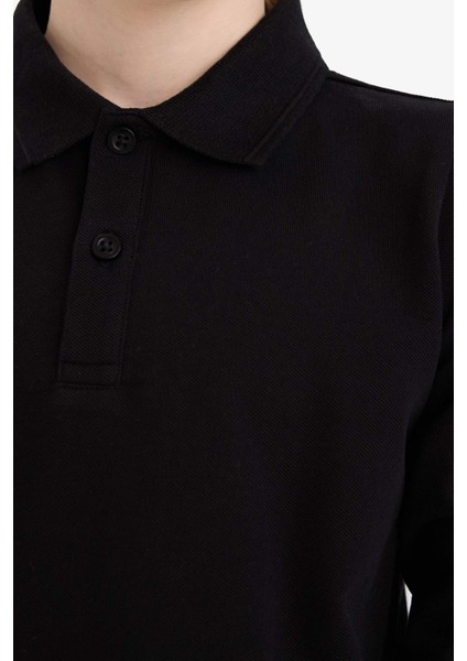 Erkek Çocuk Polo Yaka Pike Uzun Kollu Okul Tişörtü L0288A625AU indirimleri