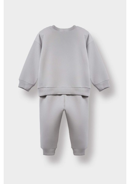 Erkek Bebek 2'li Takım Basic Düz Sweatshirt Eşofman Altı E8430A525AU fırsatları