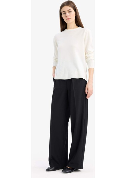 Relax Fit Bisiklet Yaka Triko Kazak C0058AX25WN fiyatları