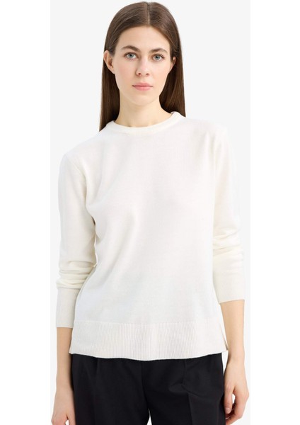 Relax Fit Bisiklet Yaka Triko Kazak C0058AX25WN modelleri