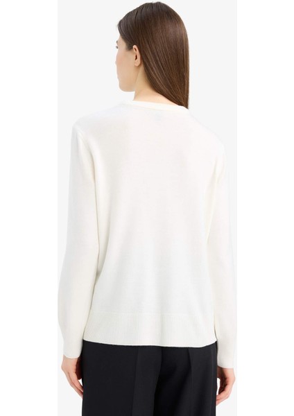 Relax Fit Bisiklet Yaka Triko Kazak C0058AX25WN
