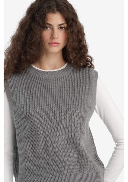 Oversize Geniş Kalıp Bisiklet Yaka Triko Süveter S0375AZ25WN modelleri