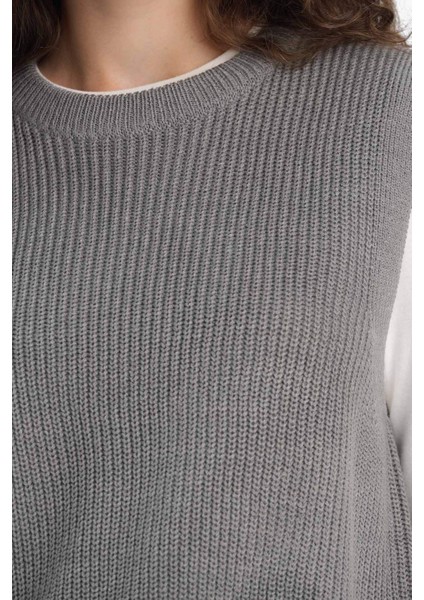 Oversize Geniş Kalıp Bisiklet Yaka Triko Süveter S0375AZ25WN indirimleri