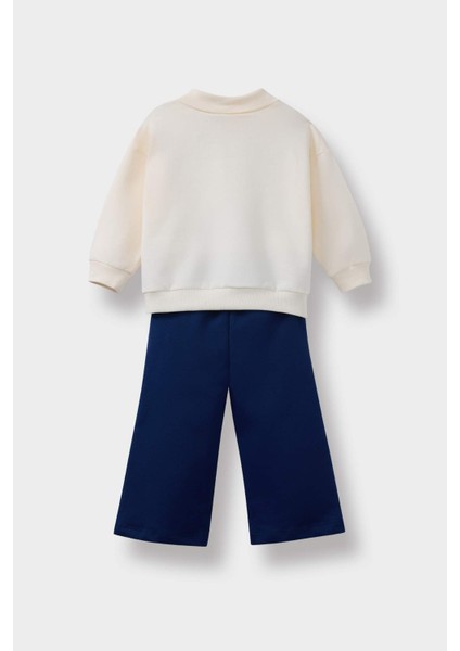Kız Bebek 2'li Takım Baskılı İçi Yumuşak Tüylü Sweatshirt Eşofman Altı F3744A525AU fırsatları