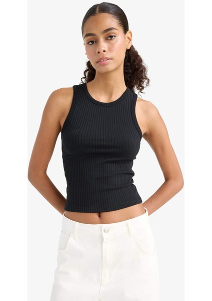 Slim Fit Dar Kesim Halter Yaka Fitilli Kaşkorse Atlet A8859AX25AU modelleri