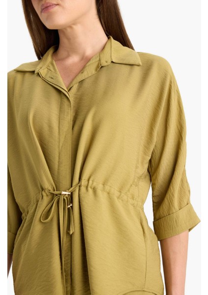 Beli Lastikli Uzun Kollu Gömlek F4972AX25AU