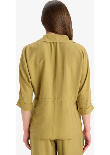 Beli Lastikli Uzun Kollu Gömlek F4972AX25AU