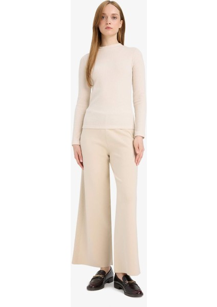 Wide Leg Geniş Bol Paça Triko PANTOLON F1102AX25AU fırsatları