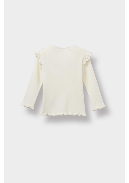 Kız Bebek Bisiklet Yaka Çiçekli Fitilli Kaşkorse Uzun Kollu Okul Tişörtü D0745A525AU modelleri