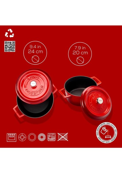 Kırmızı Döküm 2x Trendy Serisi 5 Parça Tencere Seti modelleri