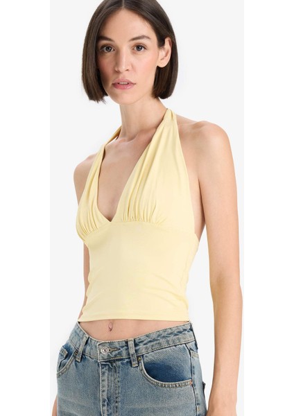 Slim Fit Dar Kesim Halter Yaka Atlet F7678AX25AU