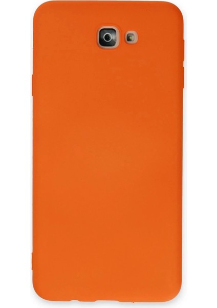 Samsung Galaxy J7 Prime Kılıf Nano Içi Kadife Silikon - Turuncu