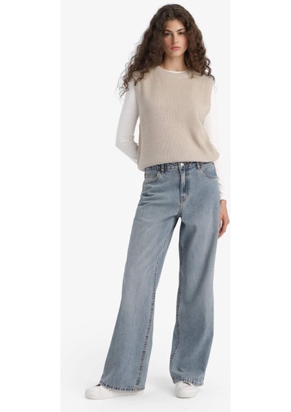 Oversize Geniş Kalıp Bisiklet Yaka Triko Süveter S0375AZ25WN fiyatları