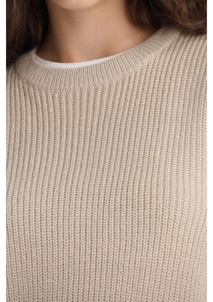 Oversize Geniş Kalıp Bisiklet Yaka Triko Süveter S0375AZ25WN indirimleri