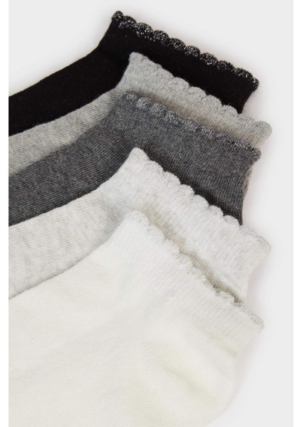 Kadın Parıltılı 5'li Pamuklu Patik Çorap F5626AXNS