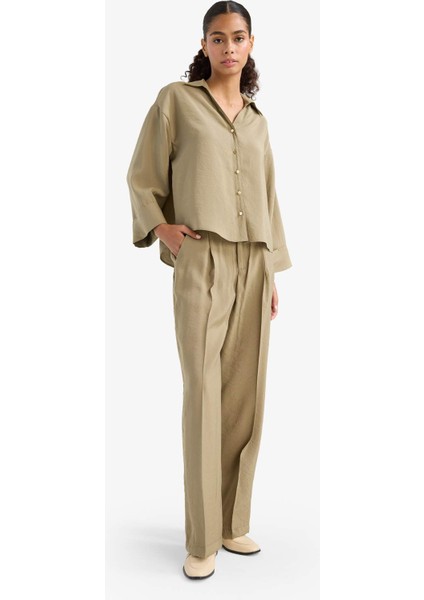 Wide Leg Yüksek Bel Geniş Paça Modal PANTOLON F7637AX25AU modelleri