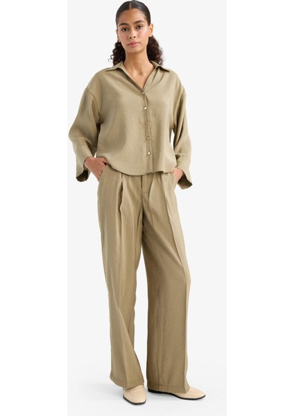 Wide Leg Yüksek Bel Geniş Paça Modal PANTOLON F7637AX25AU fırsatları