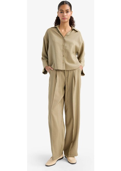 Wide Leg Yüksek Bel Geniş Paça Modal PANTOLON F7637AX25AU indirimleri
