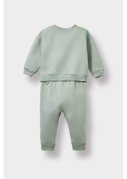 Erkek Bebek 2'li Takım Baskılı Sweatshirt Beli Lastikli Eşofman Altı E9261A525AU fırsatları