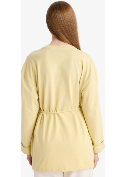 Loose Fit Bisiklet Yaka Uzun Kollu Tunik