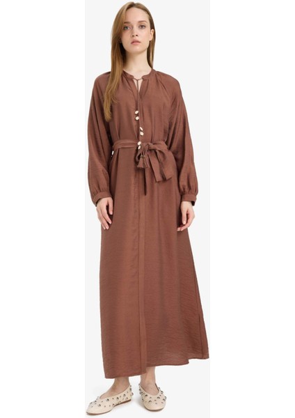 Relax Fit Hakim Yaka Uzun Kollu Elbise D7322AX25AU