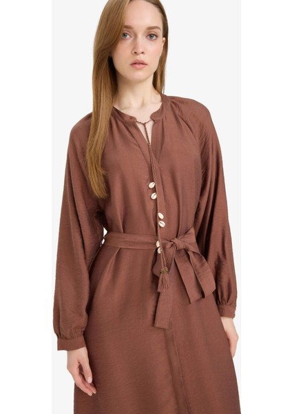 Relax Fit Hakim Yaka Uzun Kollu Elbise D7322AX25AU indirimleri