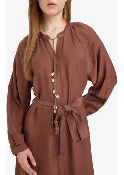 Relax Fit Hakim Yaka Uzun Kollu Elbise D7322AX25AU