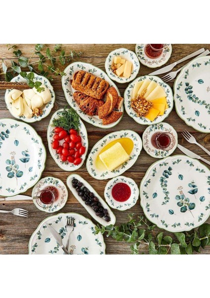 Yeşil 26 Parça 6 Kişilik Stoneware Kahvaltı Takımı, Şık ve Dayanıklı Tasarım fırsatları