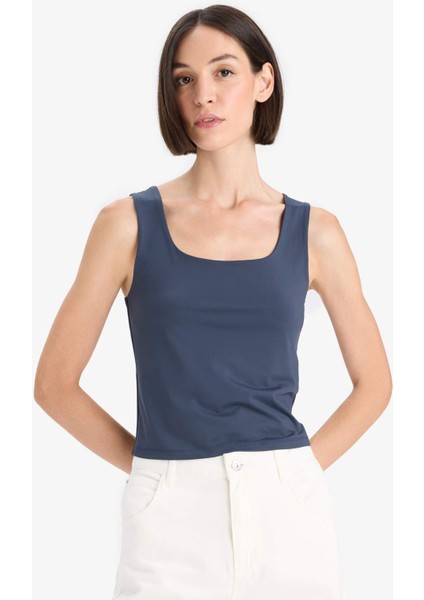 Slim Fit Dar Kesim Basic Düz Kare Yaka Atlet C2622AX25AU modelleri