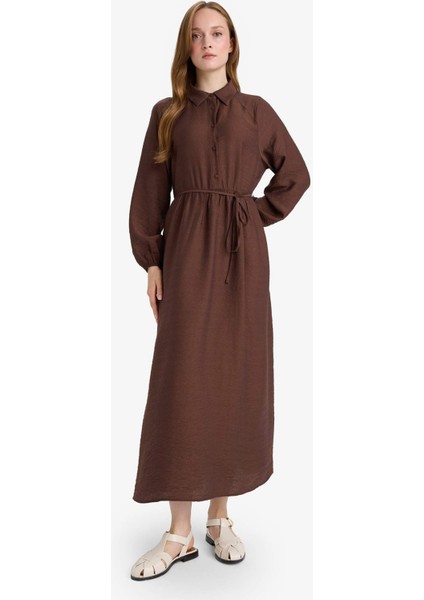 Relax Fit Hakim Yaka Uzun Kollu Elbise F5068AX25AU