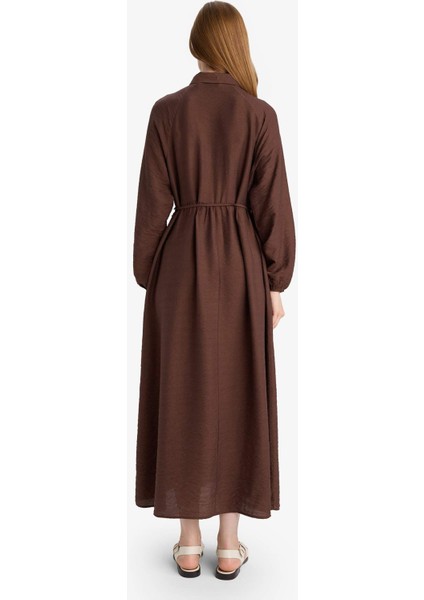 Relax Fit Hakim Yaka Uzun Kollu Elbise F5068AX25AU