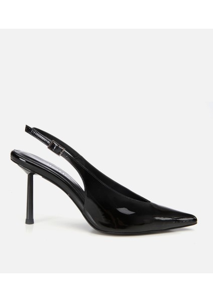 01AYH309620A100 KADIN Rugan Deri Siyah Arkası Açık Stiletto